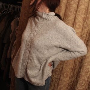 Gray cotton knit sweater